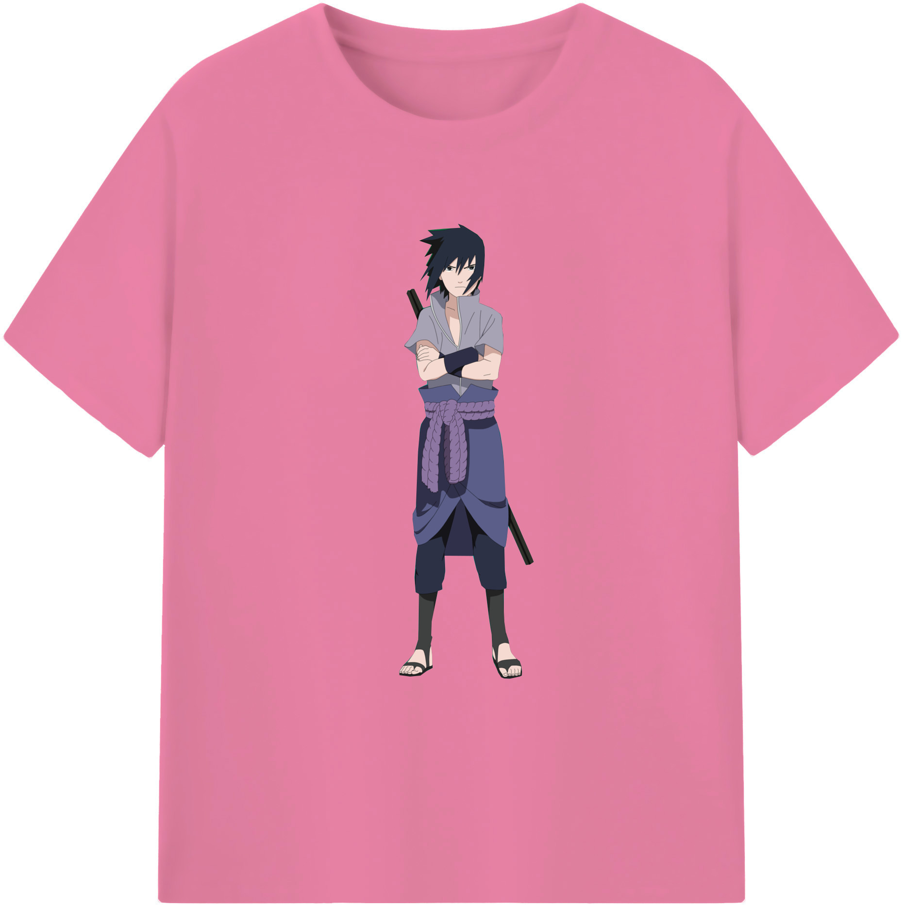 （画像用） NARUTO -ナルト- うちは サスケ Uchiha Sasuke 綿100％半袖Tシャツ（フロントプリント）